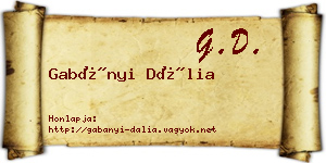 Gabányi Dália névjegykártya